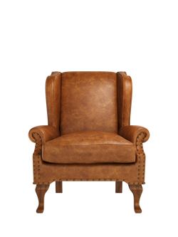 John Lewis Compton Leather Armchair, Dark Leg, Brompton Tan
