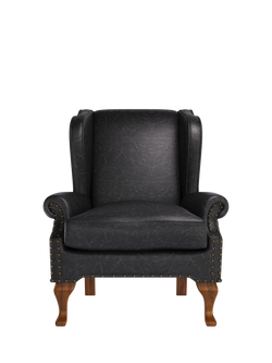 John Lewis Compton Leather Armchair, Dark Leg, Galveston Black