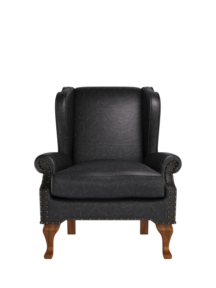 John Lewis Compton Leather Armchair, Dark Leg, Galveston Black