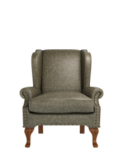 John Lewis Compton Leather Armchair, Dark Leg, Galveston Slate