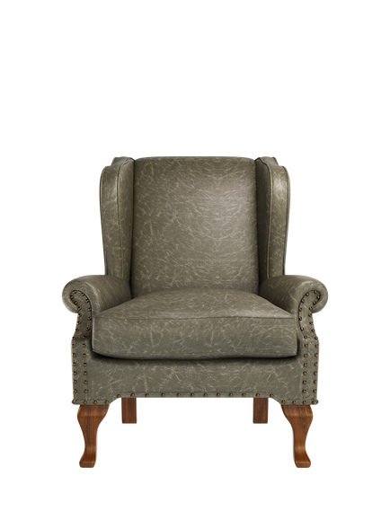 John Lewis Compton Leather Armchair, Dark Leg, Galveston Slate