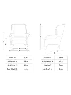 John Lewis Compton Leather Armchair, Dark Leg - view 2, Galveston Slate