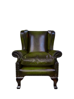 John Lewis Compton Leather Armchair, Dark Leg, Hand Antique Emerald