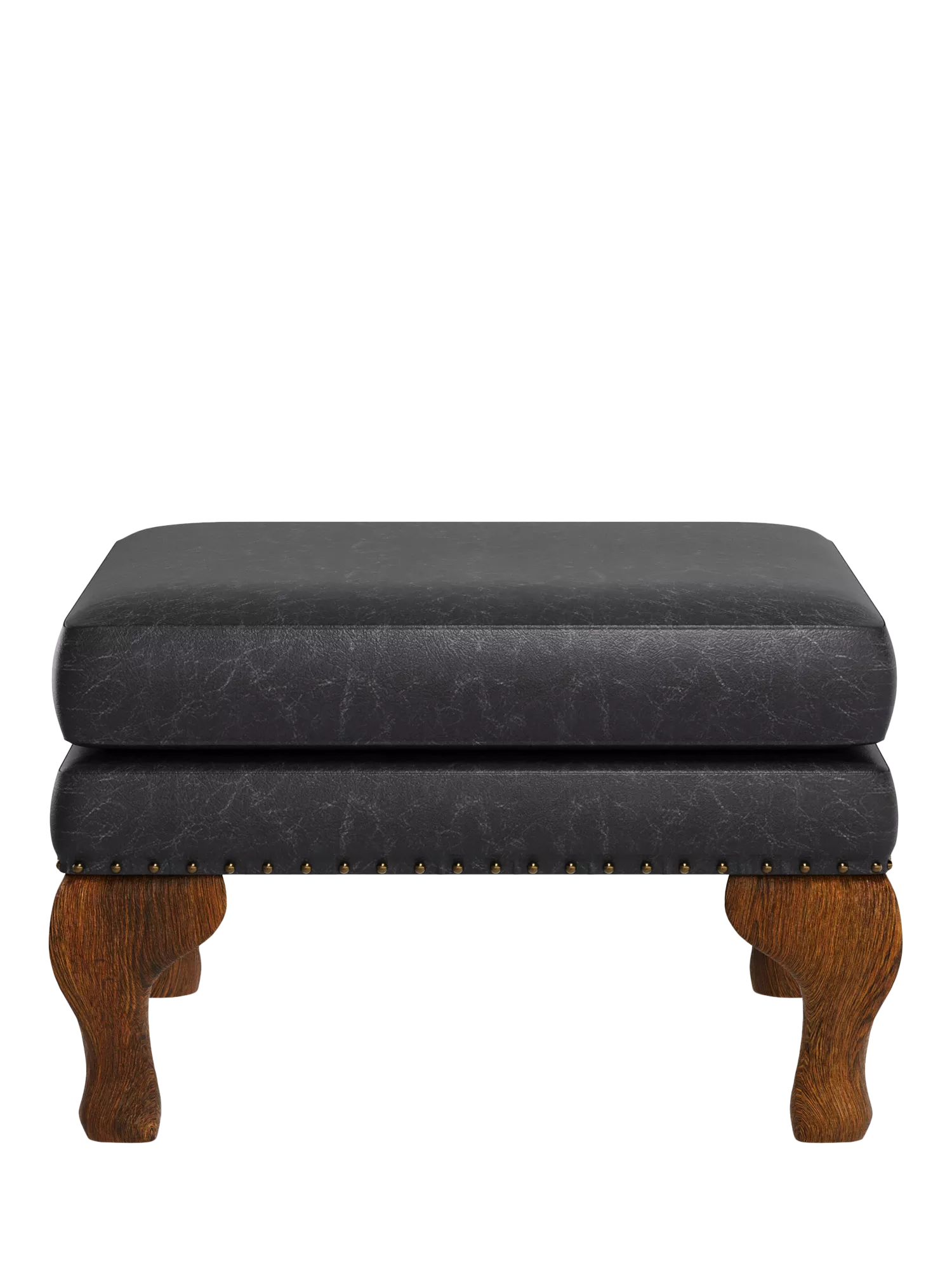 John Lewis Compton Leather Footstool, Dark Leg