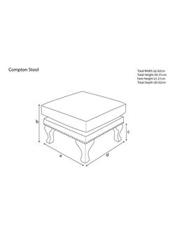 John Lewis Compton Leather Footstool, Dark Leg - view 2, Galveston Black