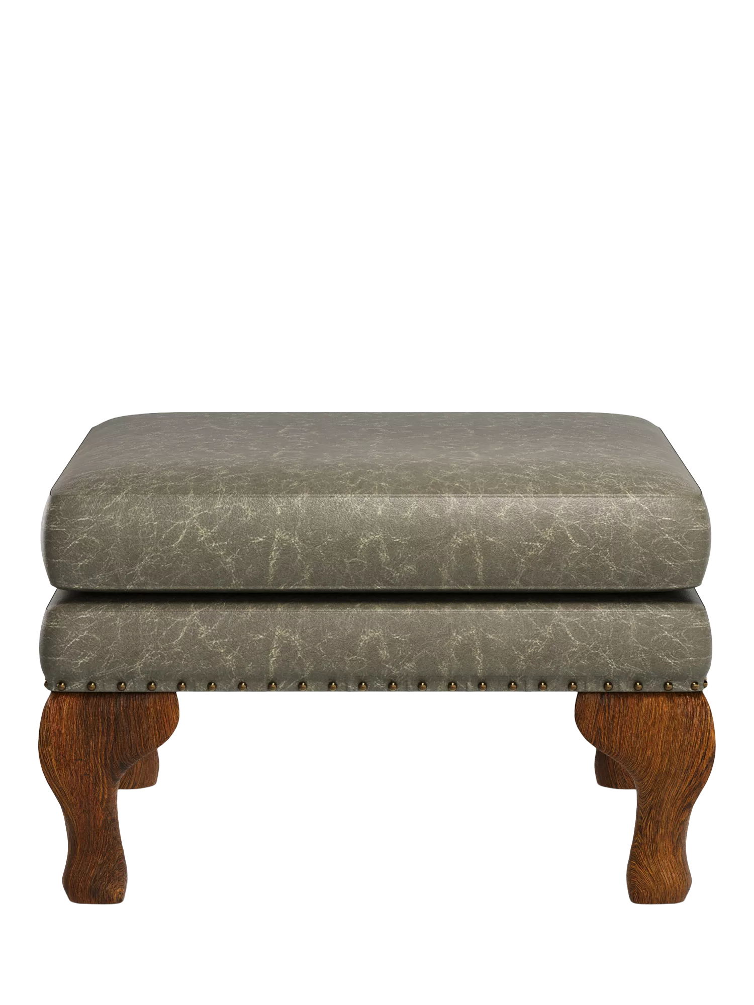 John Lewis Compton Leather Footstool, Dark Leg
