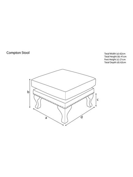 John Lewis Compton Leather Footstool, Dark Leg - view 2, Galveston Slate