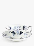 Wedgwood Wild Strawberry Bone China Teacup & Saucer, 177ml, Inky Blue