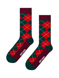 Happy Socks Lite Argyle Socks, Pack of 3, Multi - view 2, Multi