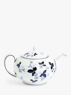 Wedgwood Wild Strawberry Bone China Teapot, 800ml, Inky Blue - view 2, 