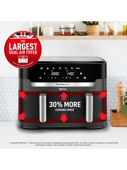 Tefal Easy Fry XXL Dual Drawer Air Fryer, 11L, Grey, Grey