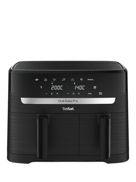 Tefal Easy Fry Dual Drawer Air Fryer, 8.3L, Black, Black