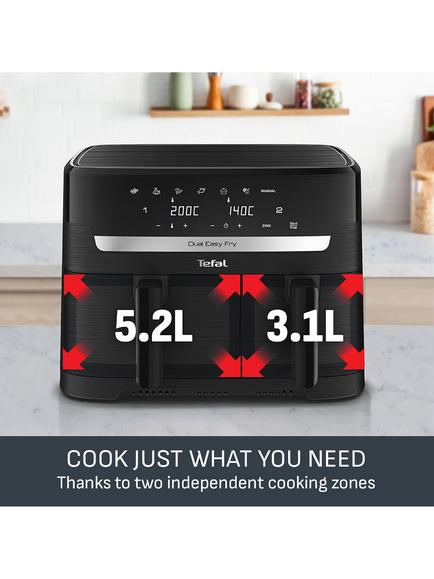 Tefal Easy Fry Dual Drawer Air Fryer, 8.3L, Black - view 2, Black