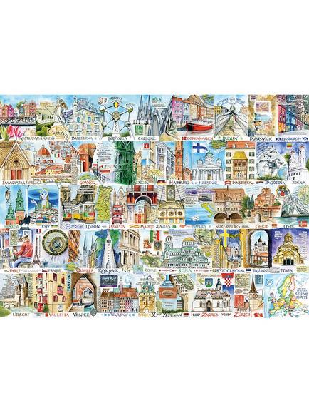 Gibsons Sights & Sounds of Europe Jigsaw Puzzle, 1000 Pieces - view 2, 