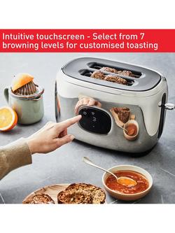 Tefal Majestuo Touch Screen 2 Slice Toaster, Silver - view 2, Silver