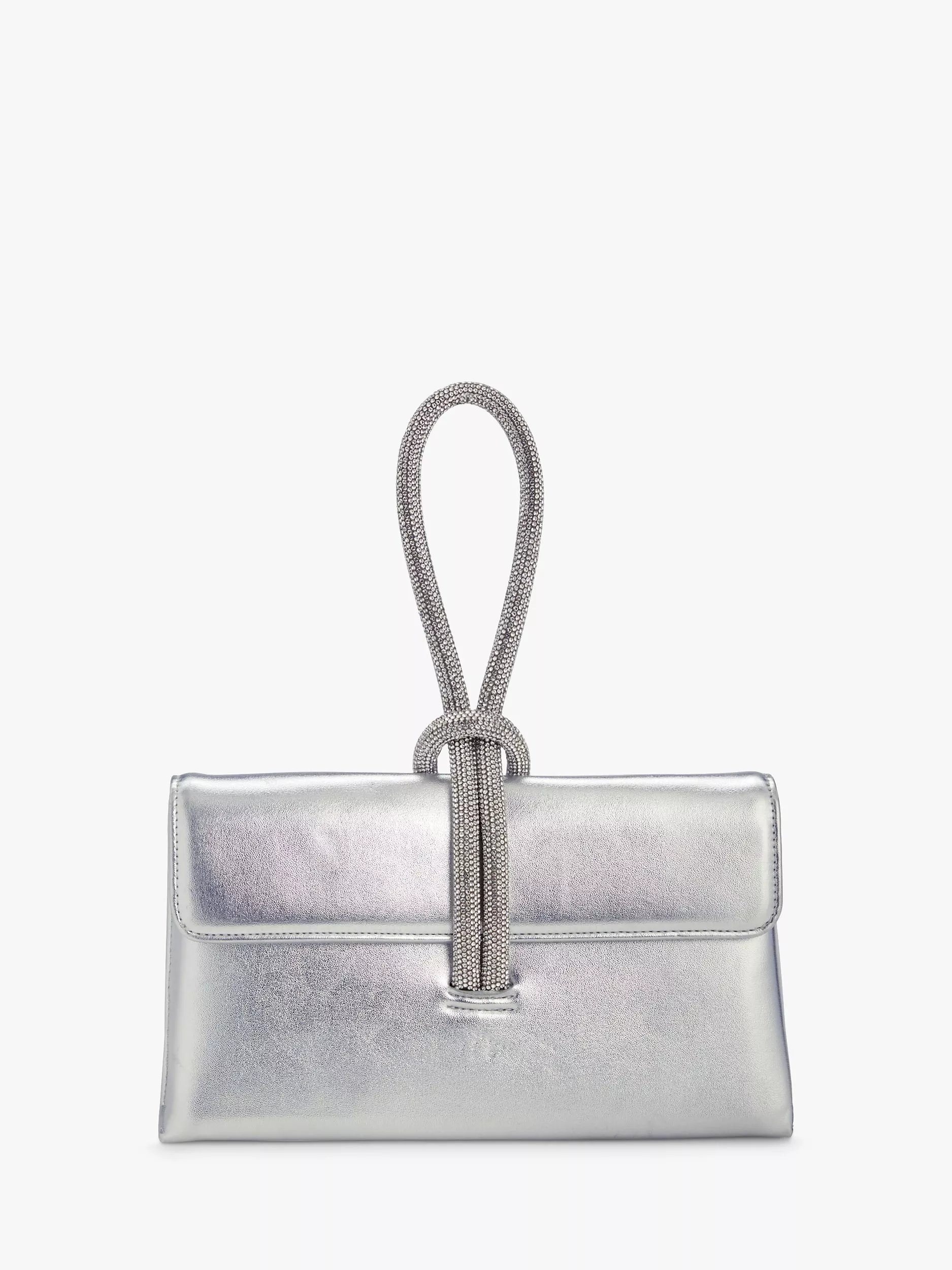 Dune grey clutch bag clearance