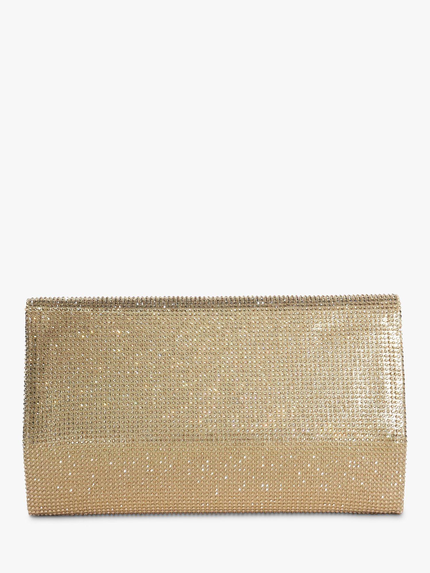 Dune gold clutch bag sale store