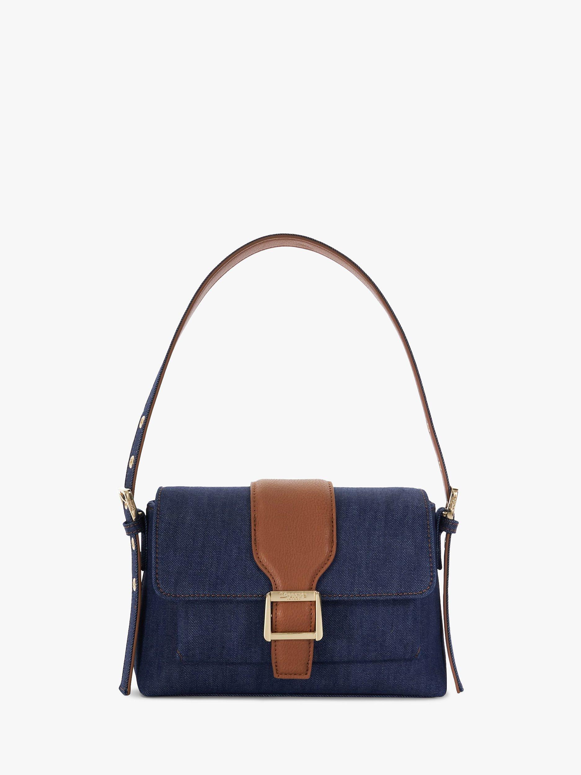 Dune Dara Denim Pocket Front Shoulder Bag, Denim Blue