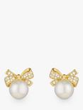 Jon Richard Cubic Zirconia And Pearl Bow Earrings