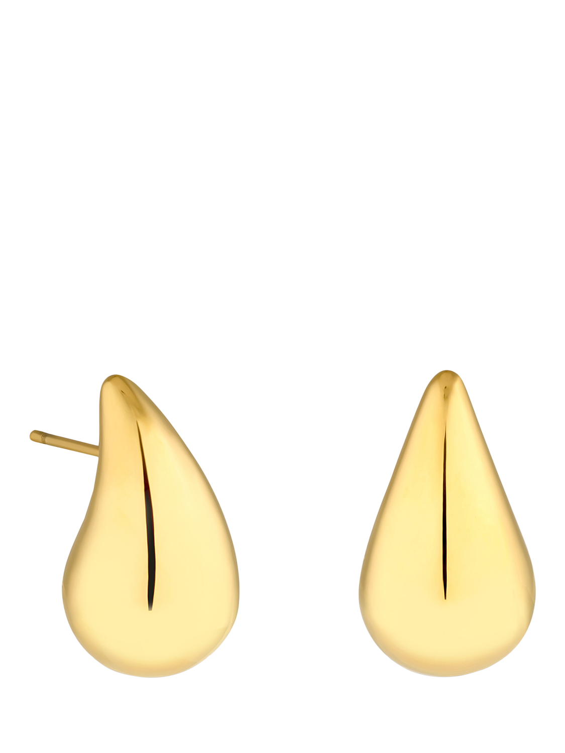 Product image 1 of 4, which shows Jon Richard Done Teardrop Stud Earrings, Gold