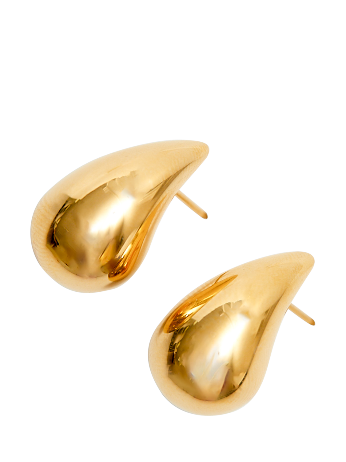 Product image 2 of 4, which shows Jon Richard Done Teardrop Stud Earrings, Gold