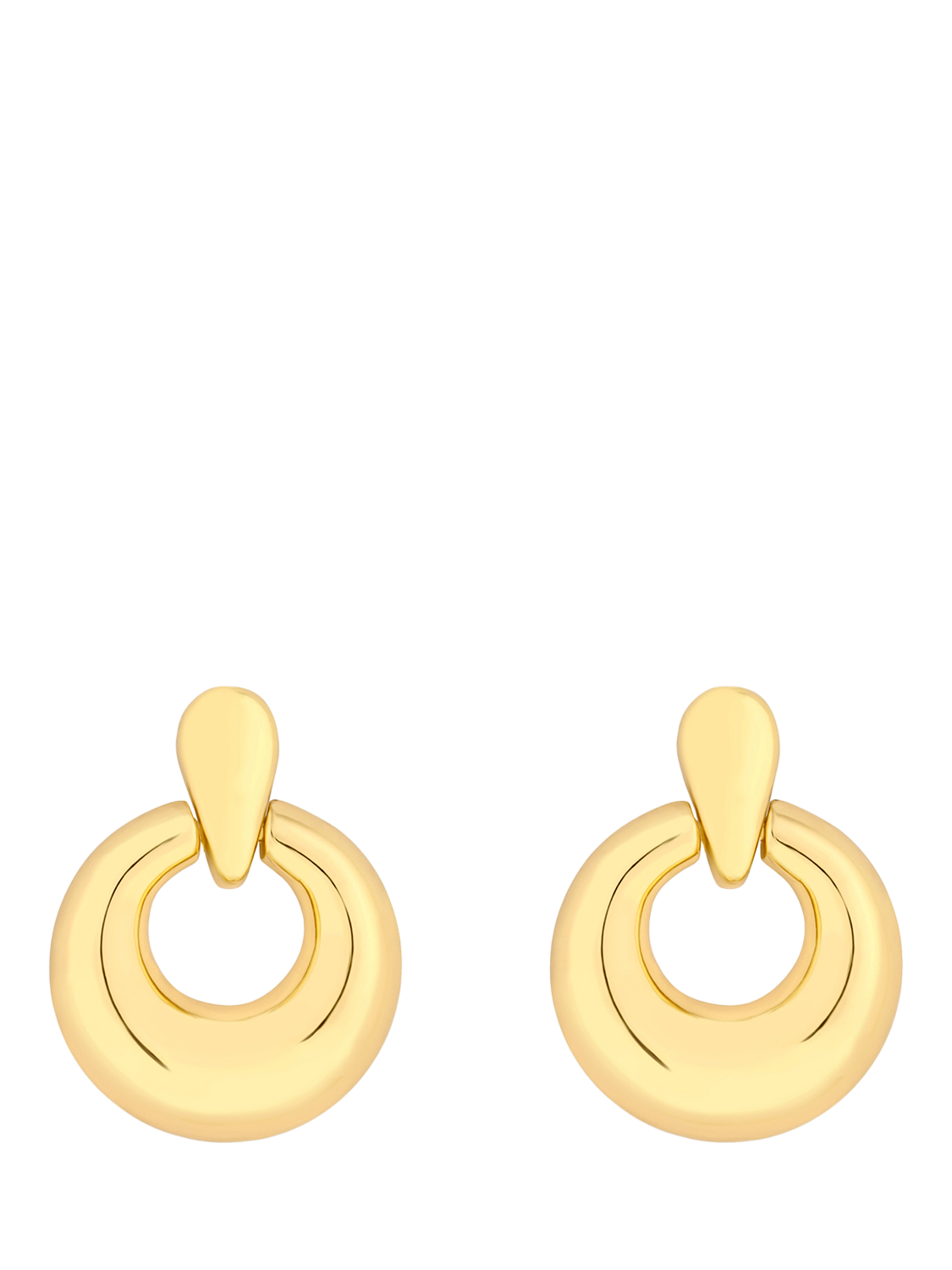 Product image 1 of 4, which shows Jon Richard Polished Door Knocker Earrings, Gold