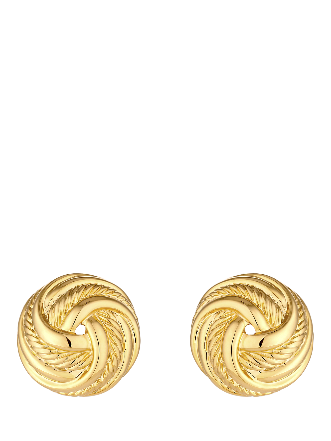 Product image 1 of 4, which shows Jon Richard Vintage Inspired Knot Stud Clip-On Earrings, Gold