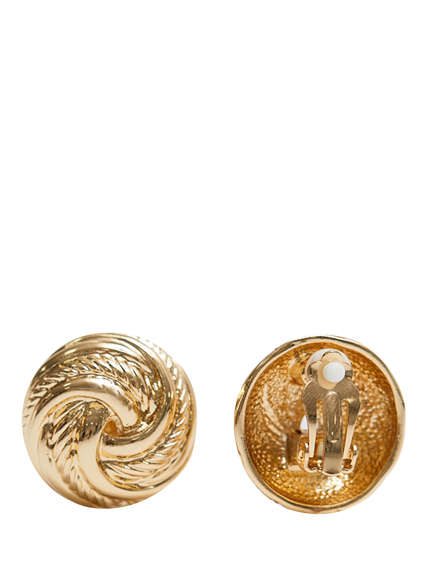 Product image 2 of 4, which shows Jon Richard Vintage Inspired Knot Stud Clip-On Earrings, Gold