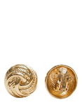 Jon Richard Vintage Inspired Knot Stud Clip-On Earrings, Gold