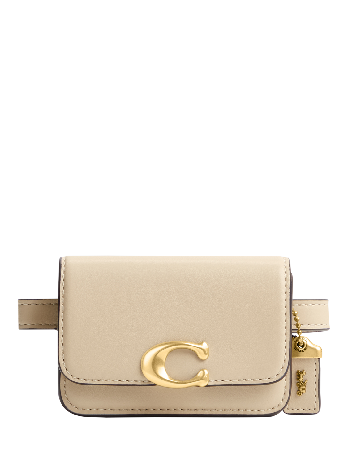 Product image 1 of 3, which shows Coach Leather Mini Belt Gold Hardware Bag, B4/Ivory