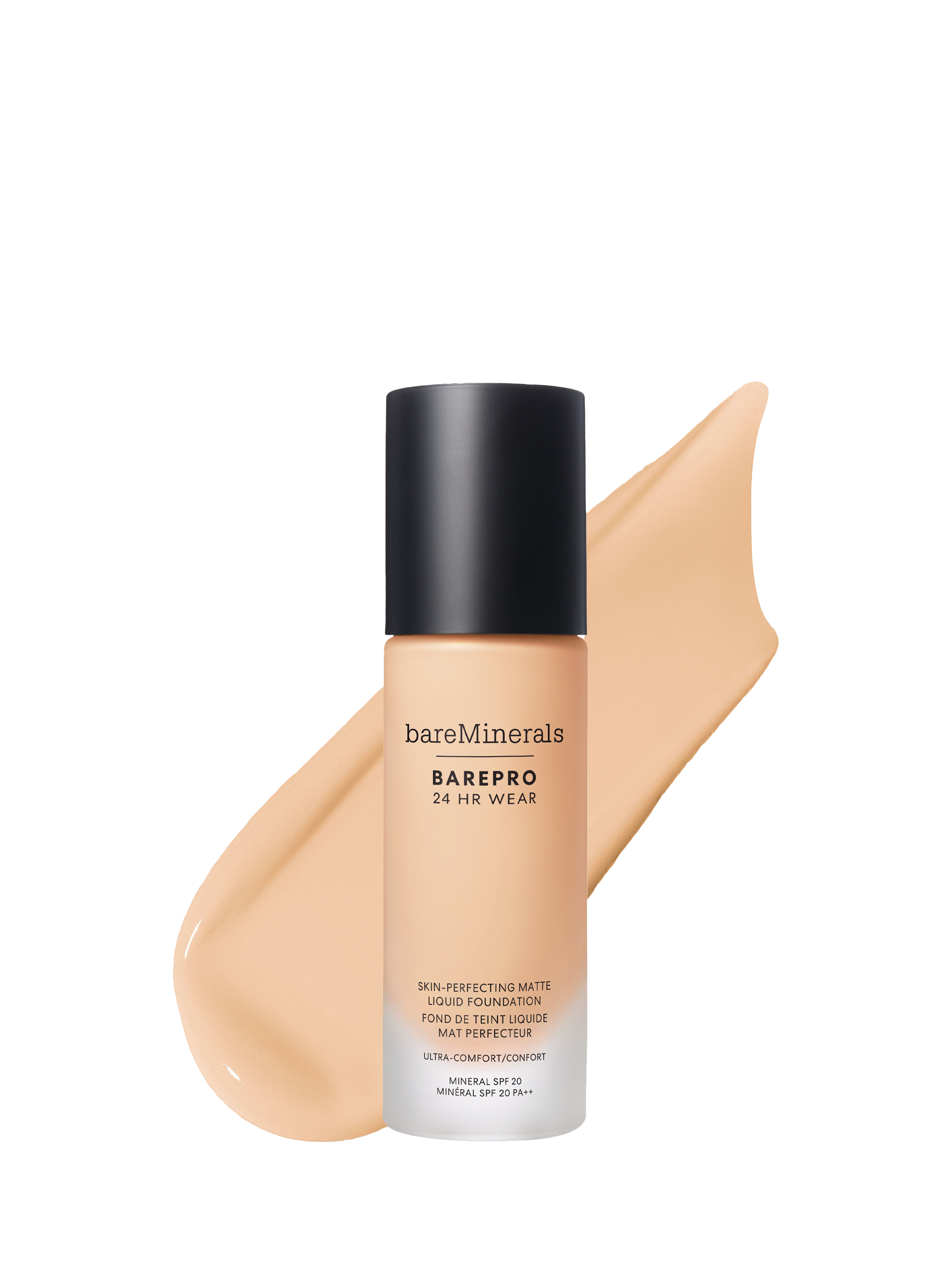 Product image 1 of 8, which shows bareMinerals BAREPRO™ 24HR Matte Comfort Liquid Foundation Mineral SPF20, Fair 15 Neutral