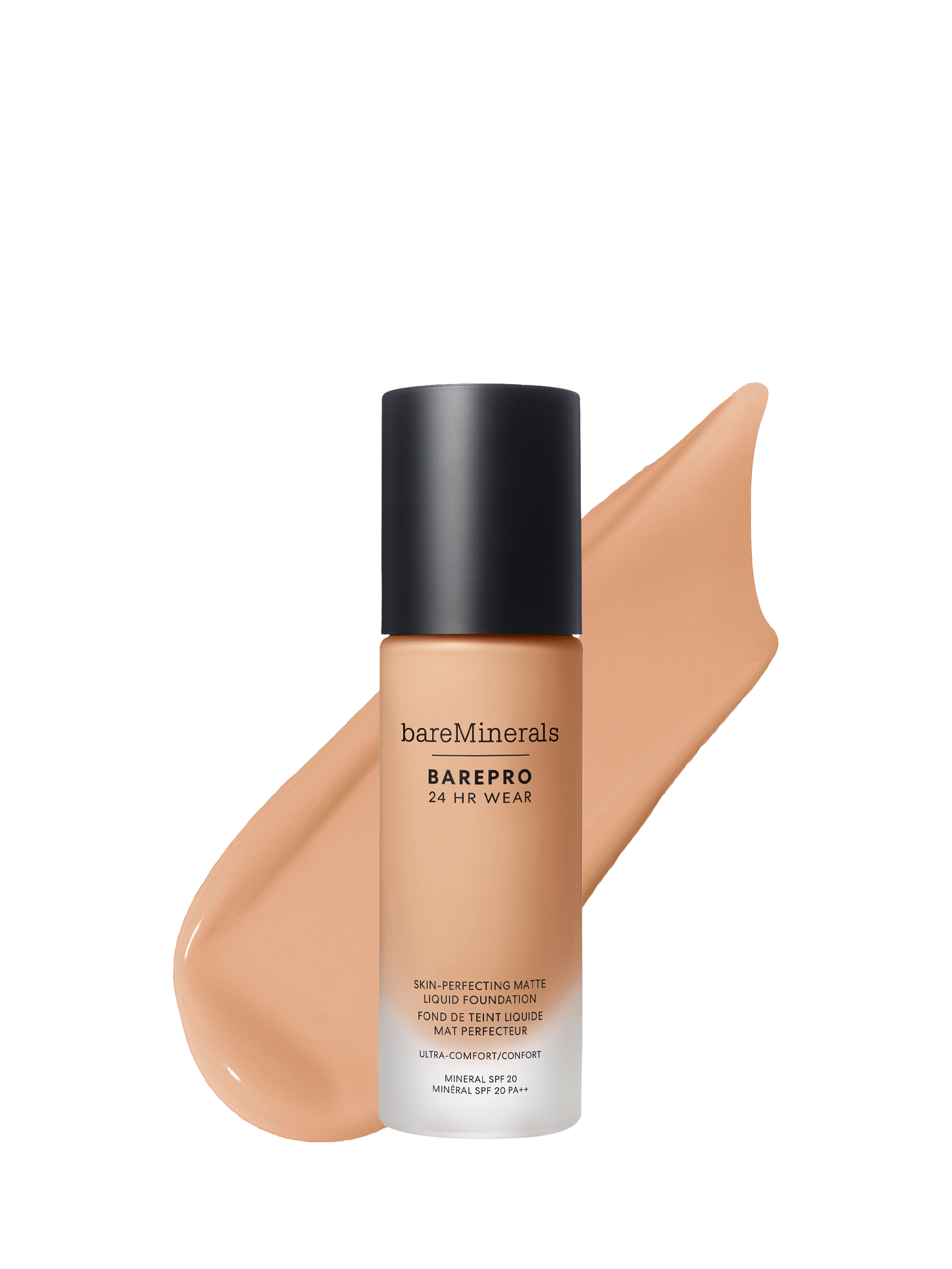 Product image 1 of 8, which shows bareMinerals BAREPRO™ 24HR Matte Comfort Liquid Foundation Mineral SPF20, Medium 32 Cool