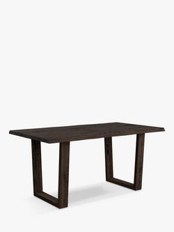 John Lewis Albury Fixed Dining Table, Natural Edge, Solid Oak Dark Oil, Dark Oak