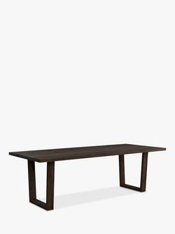 John Lewis Albury Fixed Dining Table, Straight Edge, Solid Oak Dark Oil, Dark Oak