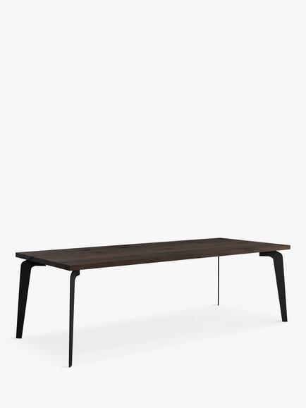 John Lewis Reigate Fixed Dining Table, Straight Edge, Solid Oak Dark Oil, Dark Oak