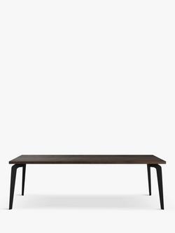 John Lewis Reigate Fixed Dining Table, Straight Edge, Solid Oak Dark Oil - view 2, Dark Oak