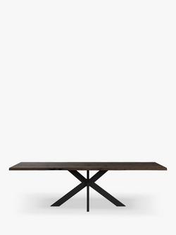 John Lewis Ripley Fixed Dining Table, Natural Edge, Solid Oak, Dark Oil - view 2, Dark Oak