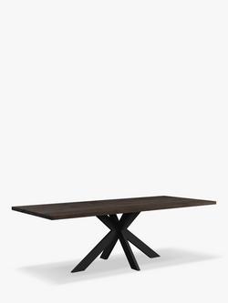 John Lewis Ripley Fixed Dining Table, Straight Edge, Solid Oak Dark Oil, Dark Oak