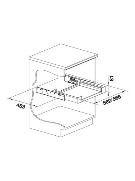 BLANCO Flat Drawer for Hinged Door Kitchen Cabinets, Dark Grey - view 2, 