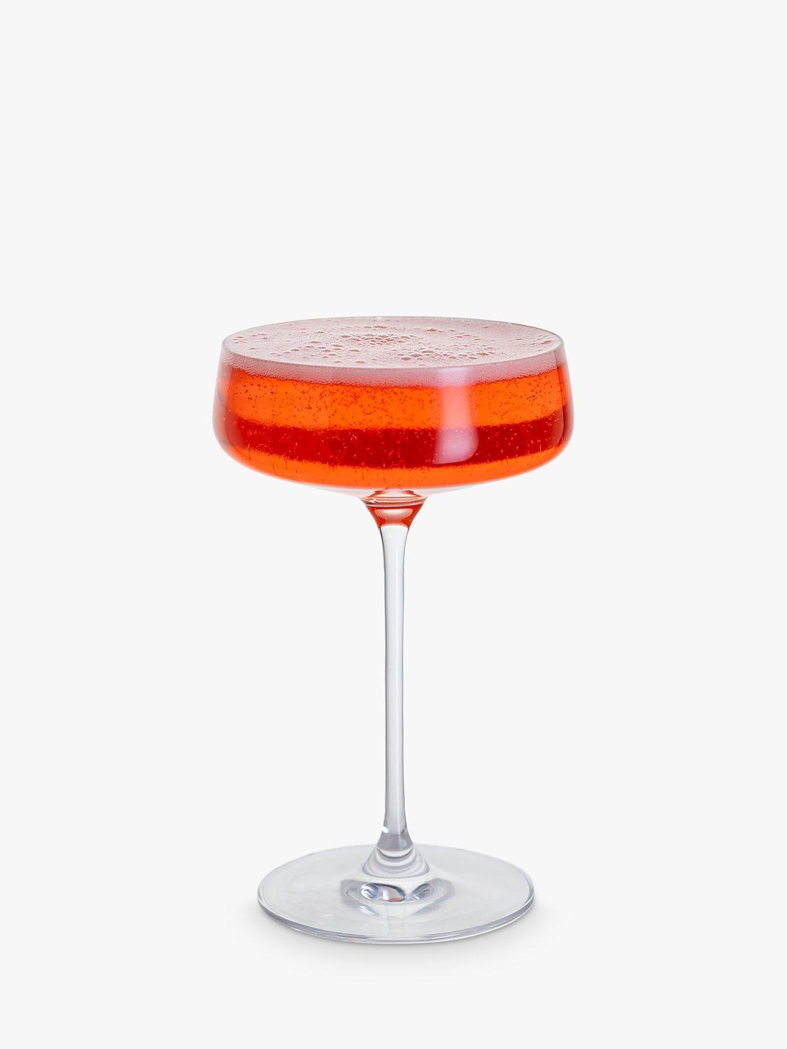 Dartington Crystal Elevate Cocktail Coupe Saucer Glass, Set of 2, 300ml, Clear