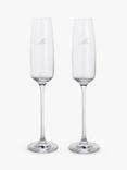 Dartington Crystal Elevate Mr & Mr Engraved Champagne Glass Flutes, Set of 2, 170ml, Clear