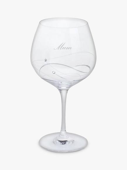 Dartington Crystal Glitz Mum Engraved Gin Glass, 610ml, Clear, Clear