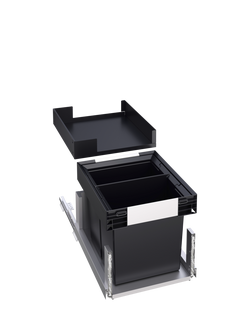 BLANCO SELECT II 40/2 Combi Under Counter Pull-Out Kitchen Bin, 2 x 26L, Dark Grey, 