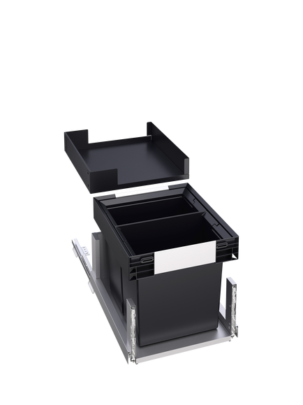 BLANCO SELECT II 40/2 Combi Under Counter Pull-Out Kitchen Bin, 2 x 26L, Dark Grey, 
