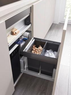 BLANCO SELECT II 40/2 Combi Under Counter Pull-Out Kitchen Bin, 2 x 26L, Dark Grey - view 2, 