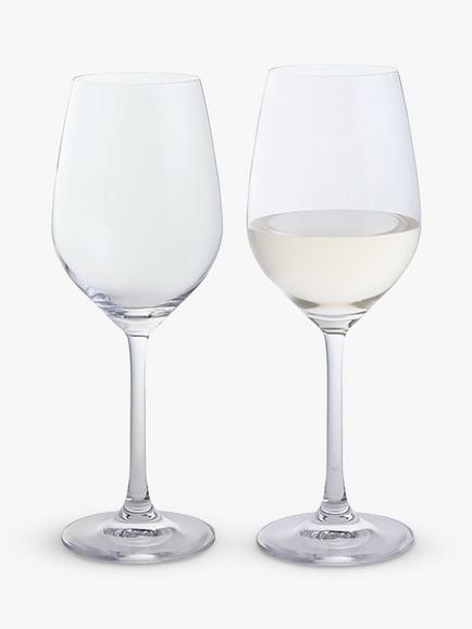 Dartington Crystal Wine & Bar White Wine Glass, Set of 2, 360ml, Clear, Clear
