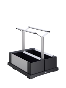 BLANCO Portable Kitchen Storage Caddy, Double, Dark Grey, 