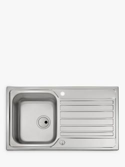 Abode Connekt Inset Kitchen Sink & Drainer, Stainless Steel, Stainless Steel
