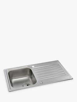 Abode Connekt Inset Kitchen Sink & Drainer, Stainless Steel - view 2, Stainless Steel