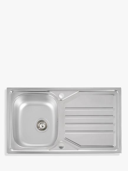 Abode Mikro Inset Kitchen Sink & Drainer, Stainless Steel, Stainless Steel